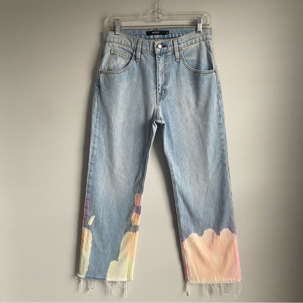 Hudson Jeans Sloane Mid-Rise Bleach Straight-leg Cropped Jeans SIze 24 NWT
